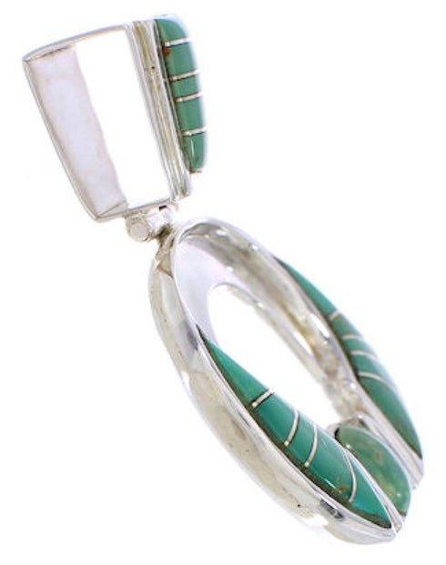 Southwestern Turquoise Genuine Sterling Silver Pendant EX28465